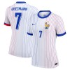 Maglia ufficiale Francia Griezmann 7 Trasferta Euro 2024 per Donna